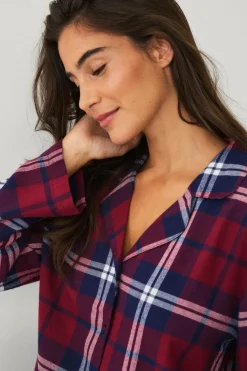 Ellos Collection Pyjamassæt i flonel Rødblå ternet Discount