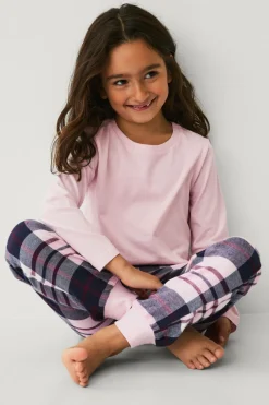 Ellos Collection Pyjamassæt rosa rutet Discount