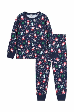 Ellos Nattøj & Homewear>Collection Pyjamassæt med print Blå julemønstret