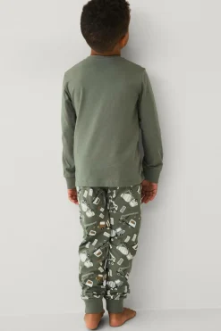 Ellos Collection Pyjamas med tryk Grøn diggers Clearance