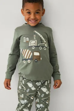 Ellos Collection Pyjamas med tryk Grøn diggers Clearance