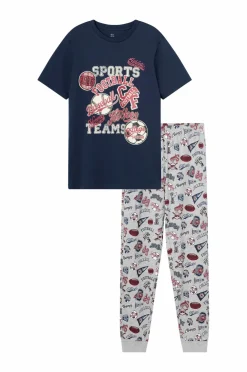 Ellos Nattøj & Homewear>Collection Pyjamassæt i bomuld Blå