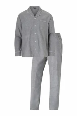 Ellos Nattøj & Homewear>Collection Pyjamassæt i bomuldsbatist 2 dele Grå