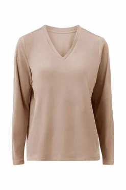 Ellos Collection Pyjamas i velour Greige hvidstribet