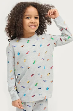 Ellos Nattøj & Homewear>Collection Pyjamas Ola Gråmeleret bilmønstret