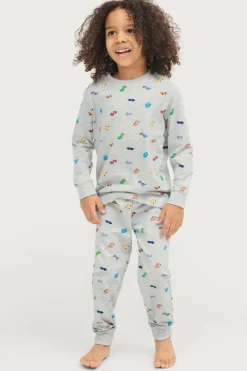 Ellos Nattøj & Homewear>Collection Pyjamas Ola Gråmeleret bilmønstret