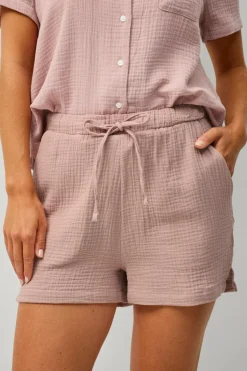 Ellos Collection Pyjamasskjorte i bomuld Lyserød Outlet