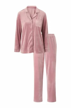Ellos Nattøj>Collection Pyjamassæt i velour rosa