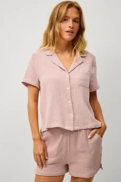 Ellos Nattøj>Collection Pyjamasshorts i bomuld Lyserød