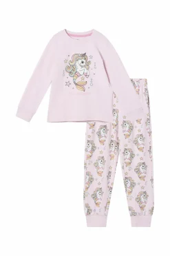 Ellos Nattøj & Homewear>Collection Pyjamas med et tryk Pink enhjørning mønstret