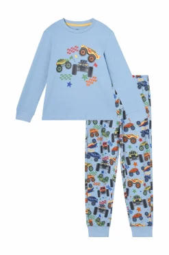 Ellos Collection Pyjamas med tryk Blå monster trucks Outlet