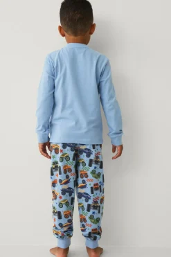 Ellos Collection Pyjamas med tryk Blå monster trucks Outlet