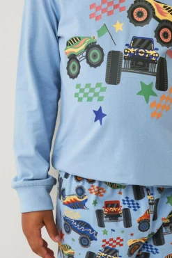 Ellos Collection Pyjamas med tryk Blå monster trucks Outlet