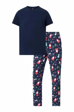 Ellos Nattøj & Homewear>Collection Pyjamas Melker Blue Santa