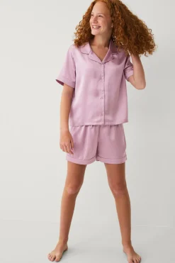Ellos Collection Pyjamas i satin dæmpet rosa Clearance