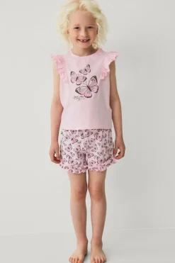 Ellos Collection Pyjamas Rosa sommerfugle mønster New