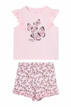 Ellos Collection Pyjamas Rosa sommerfugle mønster New