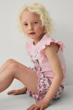 Ellos Collection Pyjamas Rosa sommerfugle mønster New