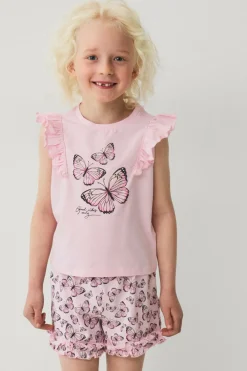 Ellos Collection Pyjamas Rosa sommerfugle mønster New
