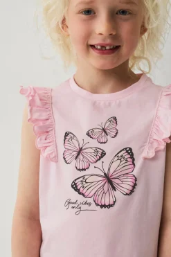 Ellos Collection Pyjamas Rosa sommerfugle mønster New