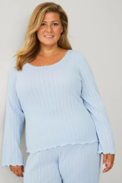 Ellos Collection Pyjamasoverdel Lyseblå Clearance