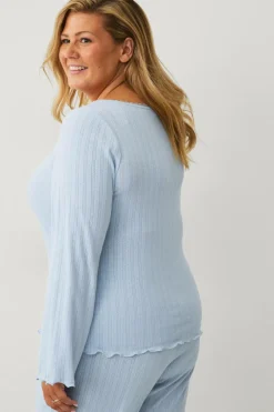 Ellos Collection Pyjamasoverdel Lyseblå Clearance