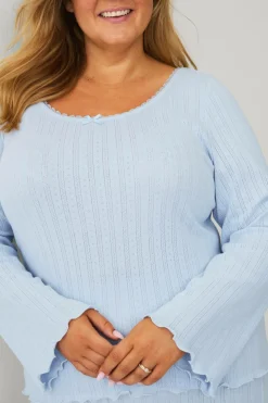 Ellos Collection Pyjamasoverdel Lyseblå Clearance