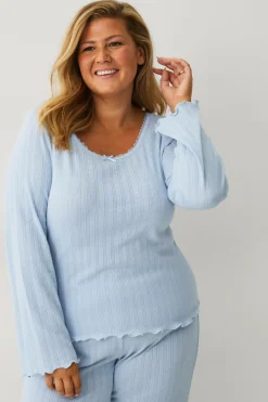 Ellos Collection Pyjamasoverdel Lyseblå Clearance