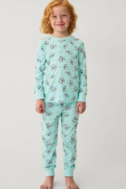 Ellos Collection Pyjamassæt i bomuldsjersey Turkis koala-mønstreret Online