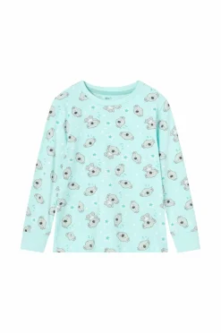 Ellos Collection Pyjamassæt i bomuldsjersey Turkis koala-mønstreret Online