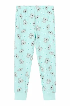 Ellos Collection Pyjamassæt i bomuldsjersey Turkis koala-mønstreret Online