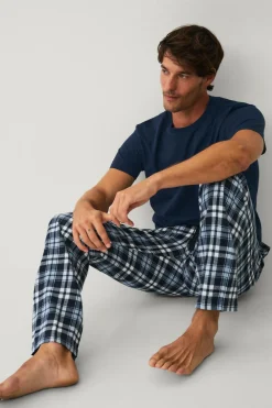 Ellos Collection Pyjamassæt Blårutig Discount