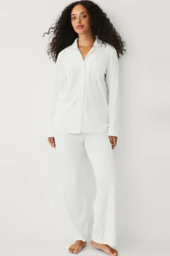 Ellos Collection Pyjamassæt i velour cremehvid New