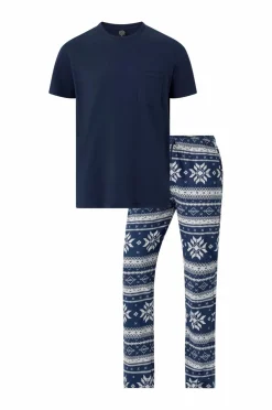 Ellos Collection Pyjamas Melker Blue Fair Isle New