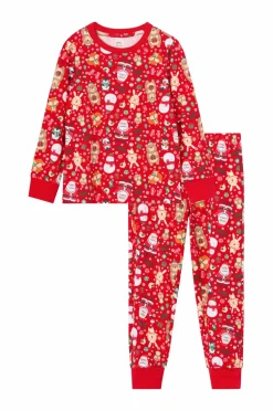 Ellos Nattøj & Homewear>Collection Pyjamassæt med print Rød julmønstret