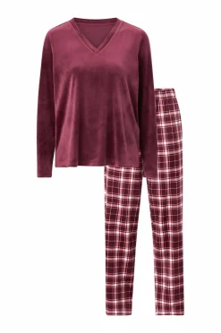 Ellos Collection Pyjamas i velour Rød Outlet