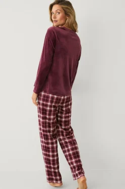Ellos Collection Pyjamas i velour Rød Outlet