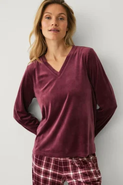 Ellos Collection Pyjamas i velour Rød Outlet