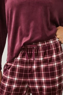 Ellos Collection Pyjamas i velour Rød Outlet