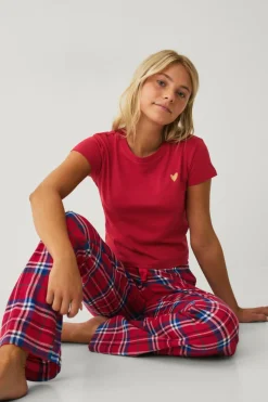 Ellos Nattøj & Homewear>Collection Pyjamassæt rød