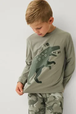 Ellos Nattøj & Homewear>Collection Pyjamas med tryk Grøn Dino