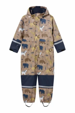 Ellos Collection Regntøj Regna med fleeceforing Brunbeige mønstret New