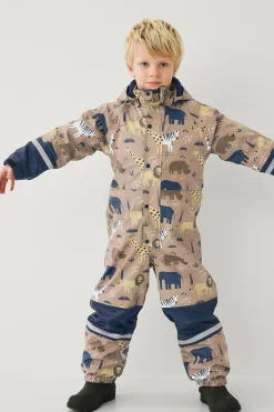 Ellos Collection Regntøj Regna med fleeceforing Brunbeige mønstret New