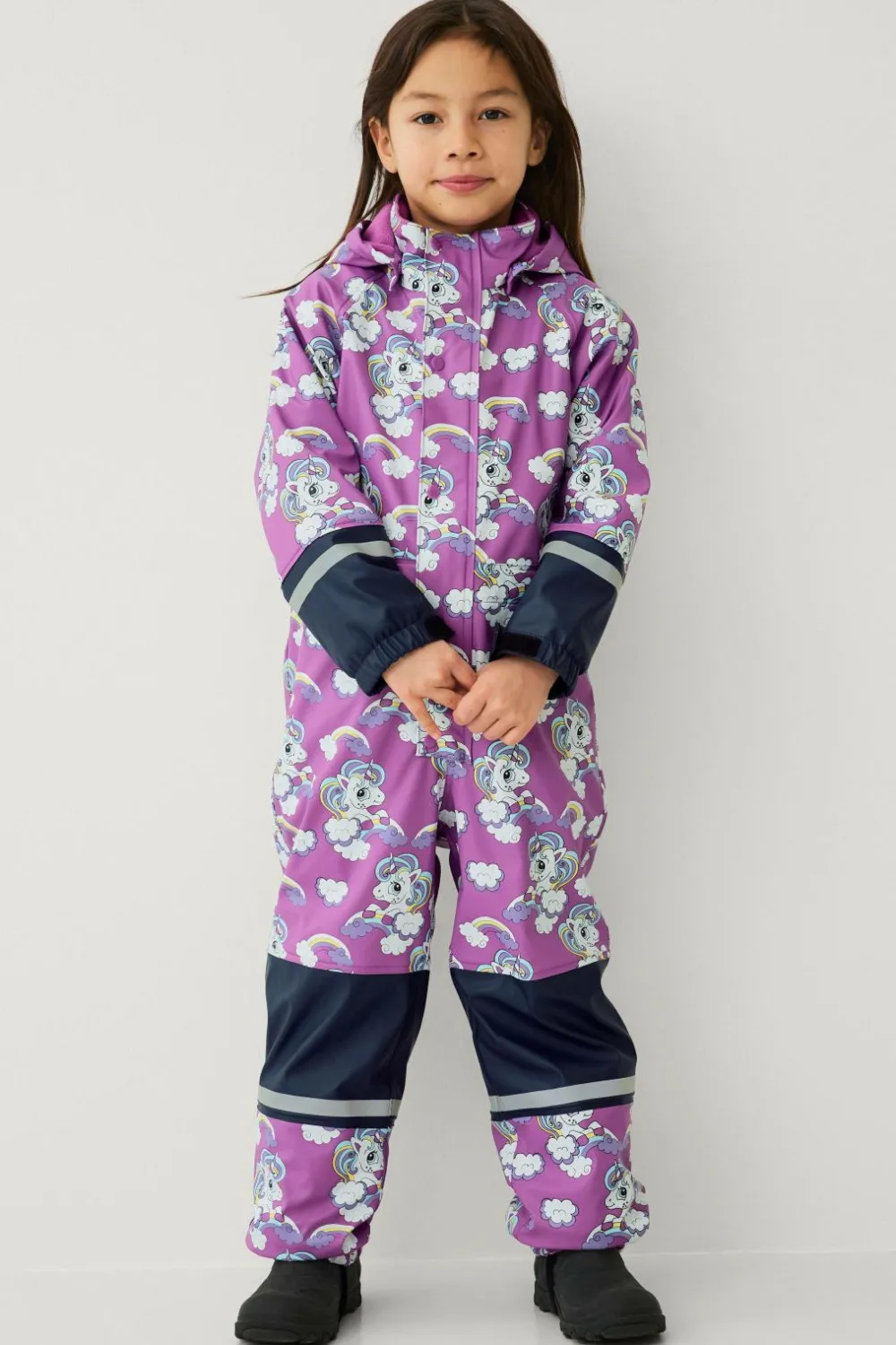 Ellos Collection Regntøj Regna med fleeceforing Mk rosa mønstret