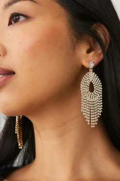 Ellos Collection Øreringe med rhinstene Guld Discount