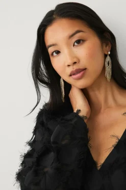 Ellos Collection Øreringe med rhinstene Guld Discount