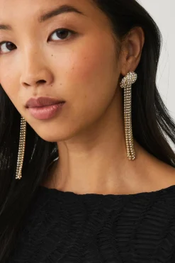 Ellos Collection Øreringe med rhinstene Guld/hvid Outlet