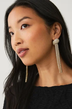 Ellos Collection Øreringe med rhinstene Guld/hvid Outlet