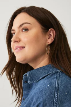 Ellos Collection Ørestikker Transparent guldfarve krom Discount