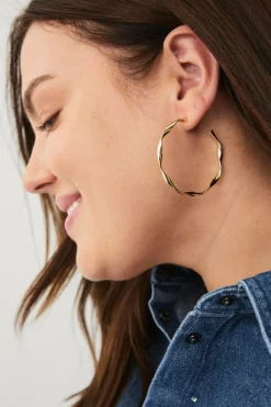 Ellos Collection Ørestikker Transparent guldfarve krom Discount